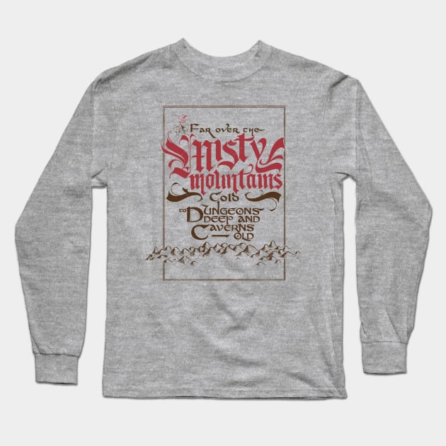 Misty Mountains Long Sleeve T-Shirt by Studio Mootant